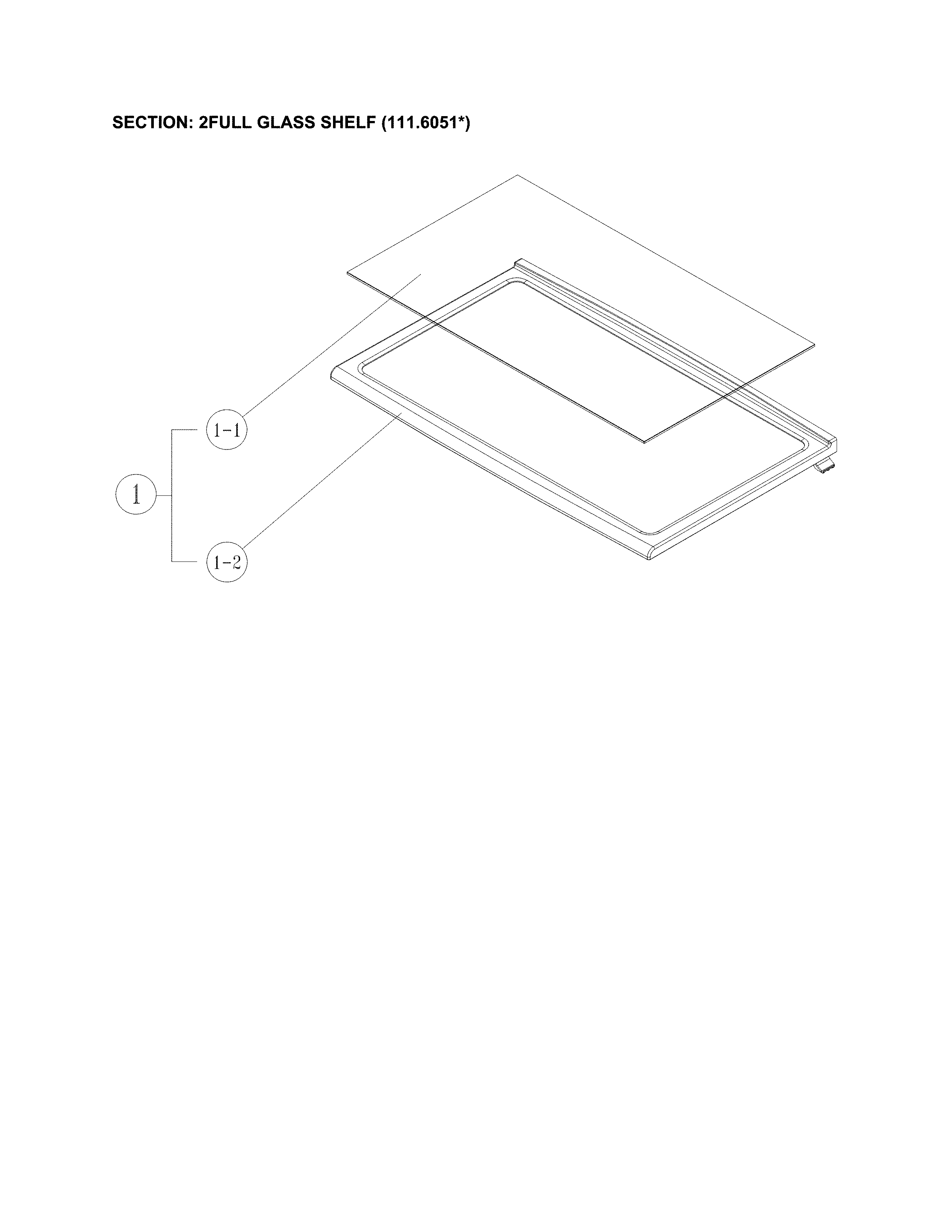 2full glass shelf
