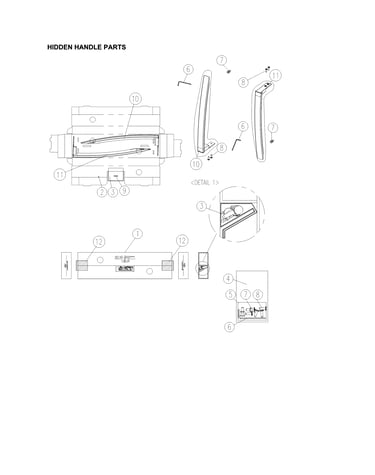 Hidden handle parts