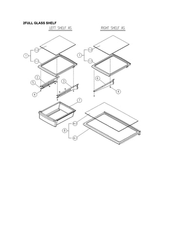 2full glass shelf - left and right