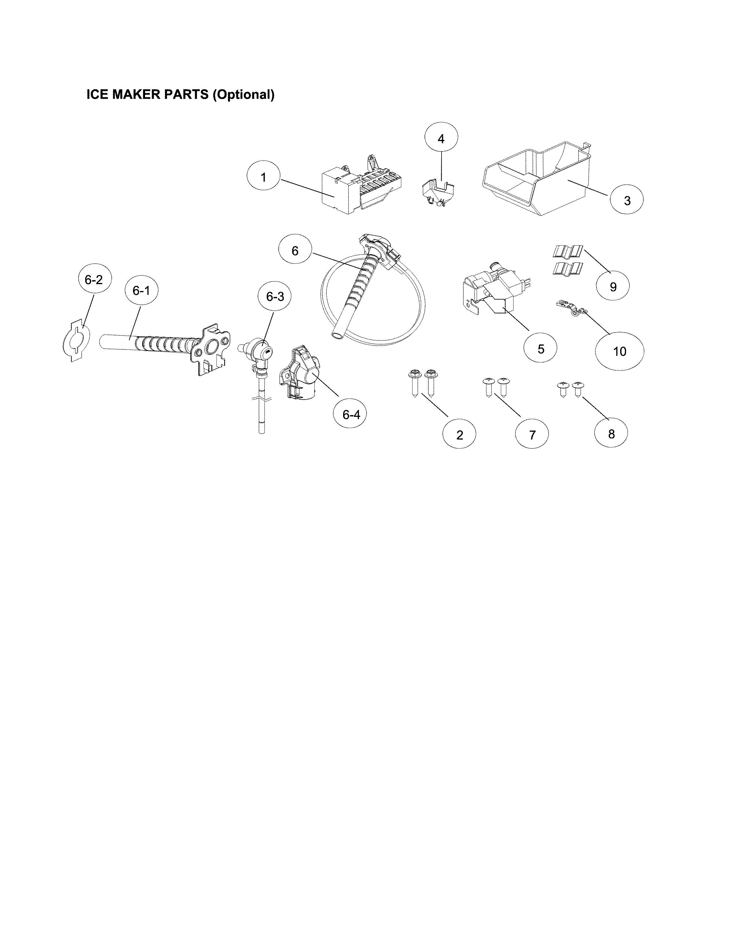 Ice maker parts (optional)