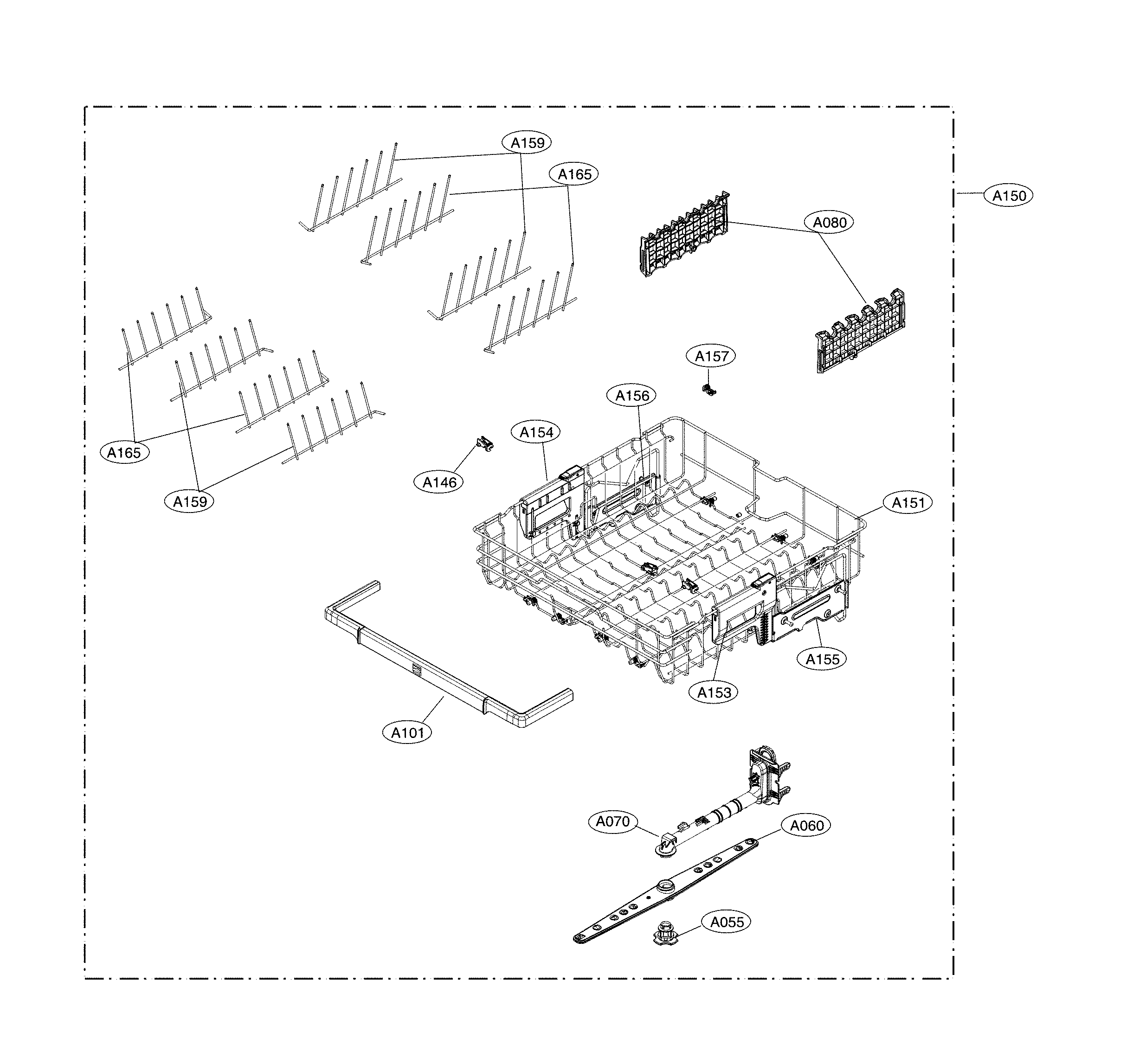 Top rack assembly