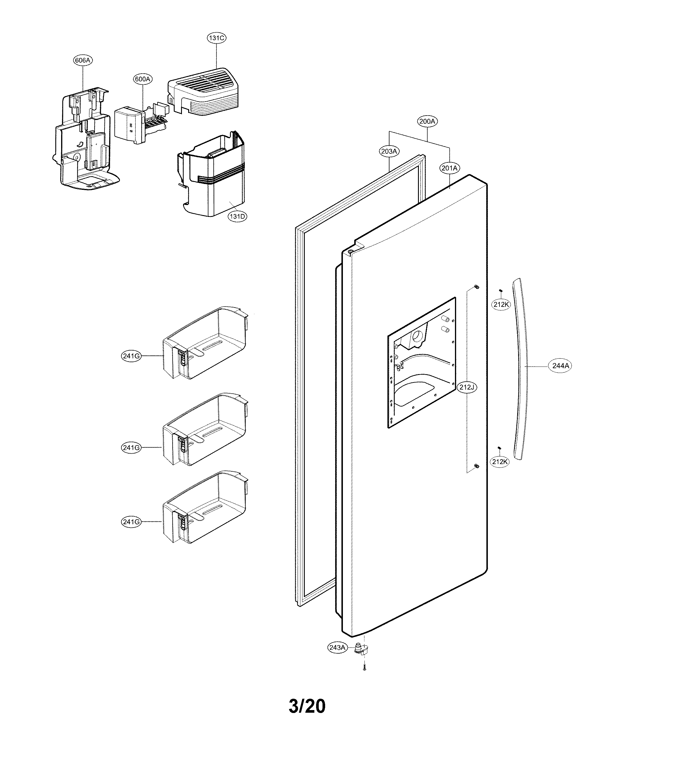 Freezer door