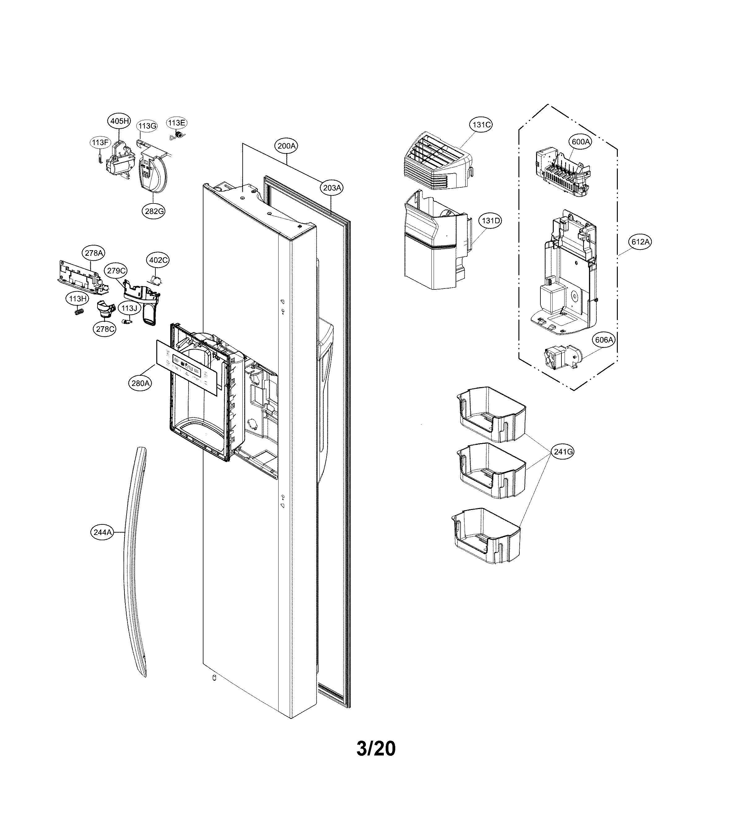 Freezer door