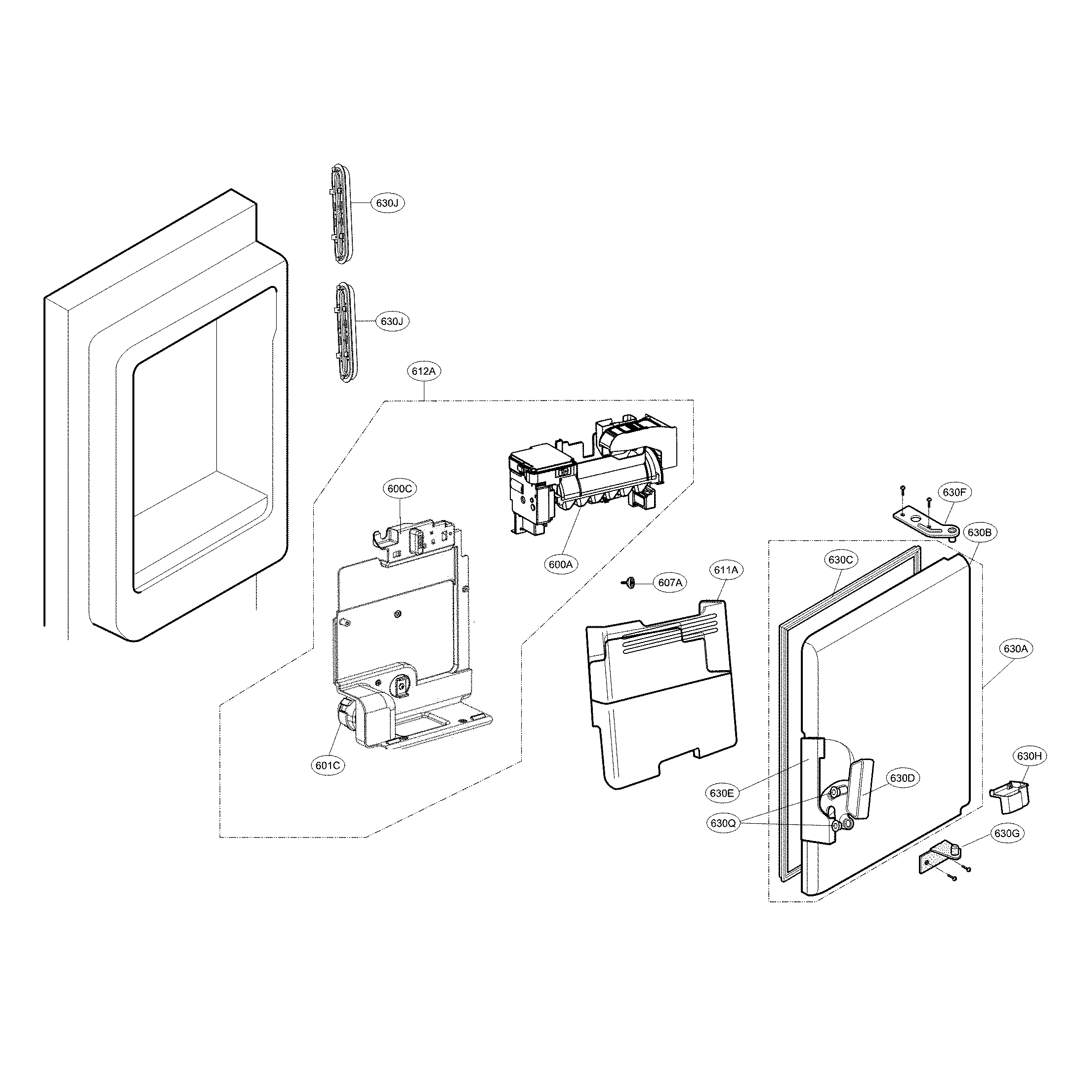 Ice maker & ice bin parts