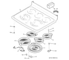 GE PB909SP5SS cooktop diagram