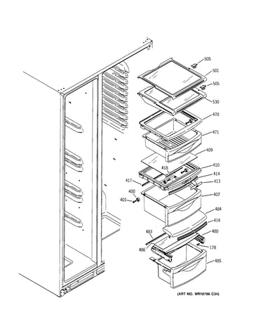 Fresh food shelves