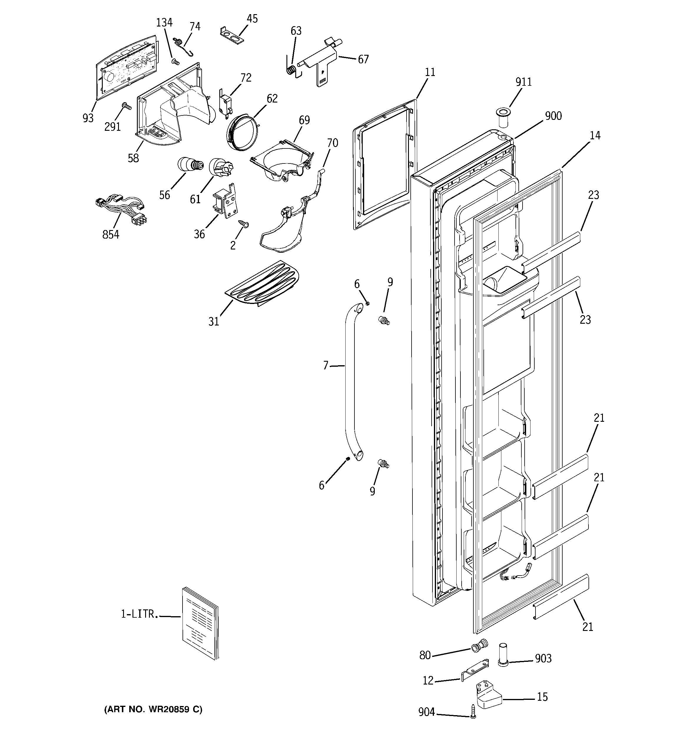 Freezer door