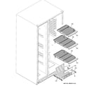 GE DSHF6VGBCCBB freezer shelves diagram
