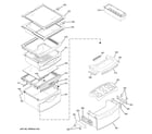 GE PSE25VGXICWW fresh food shelves diagram