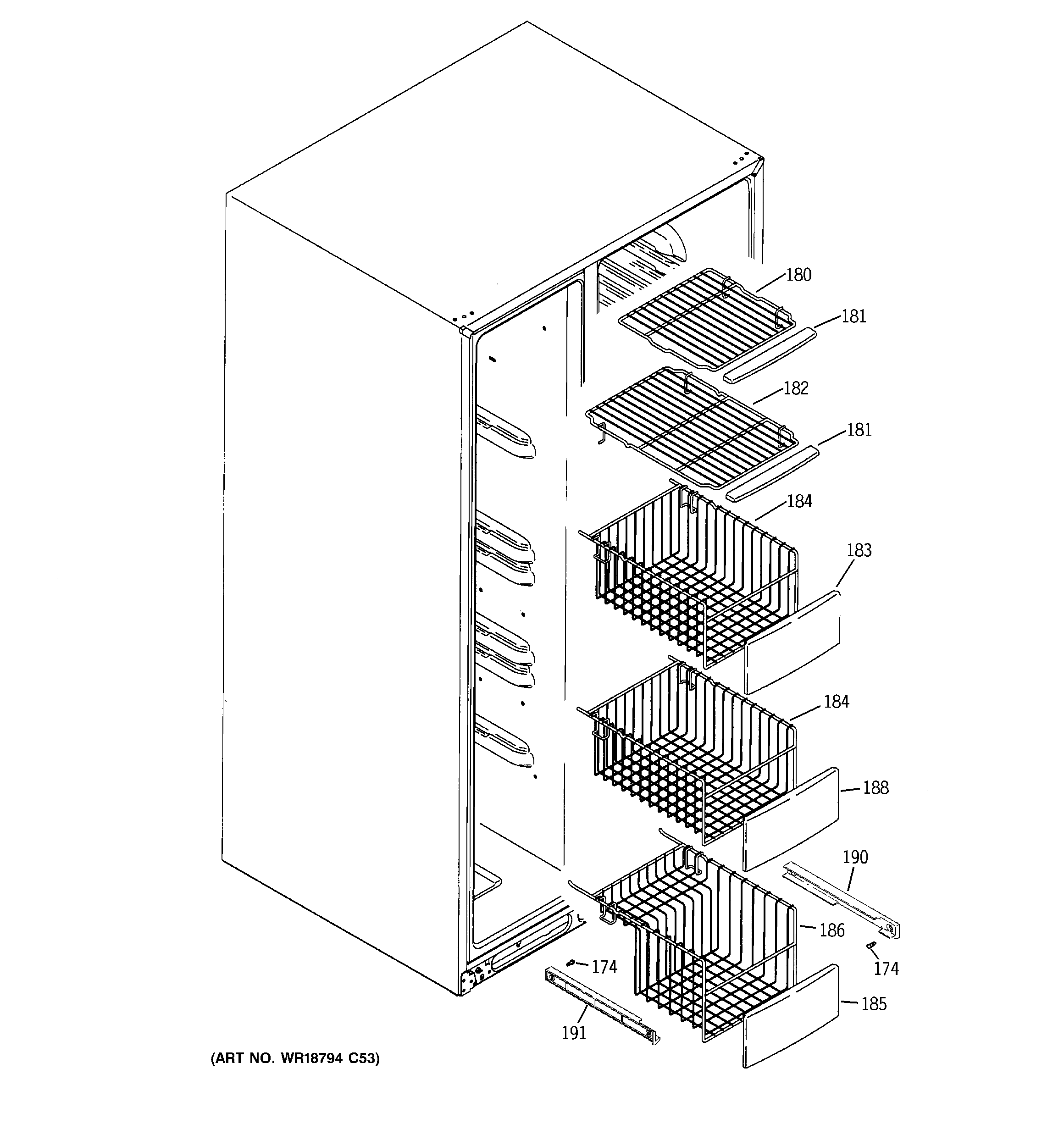Freezer shelves