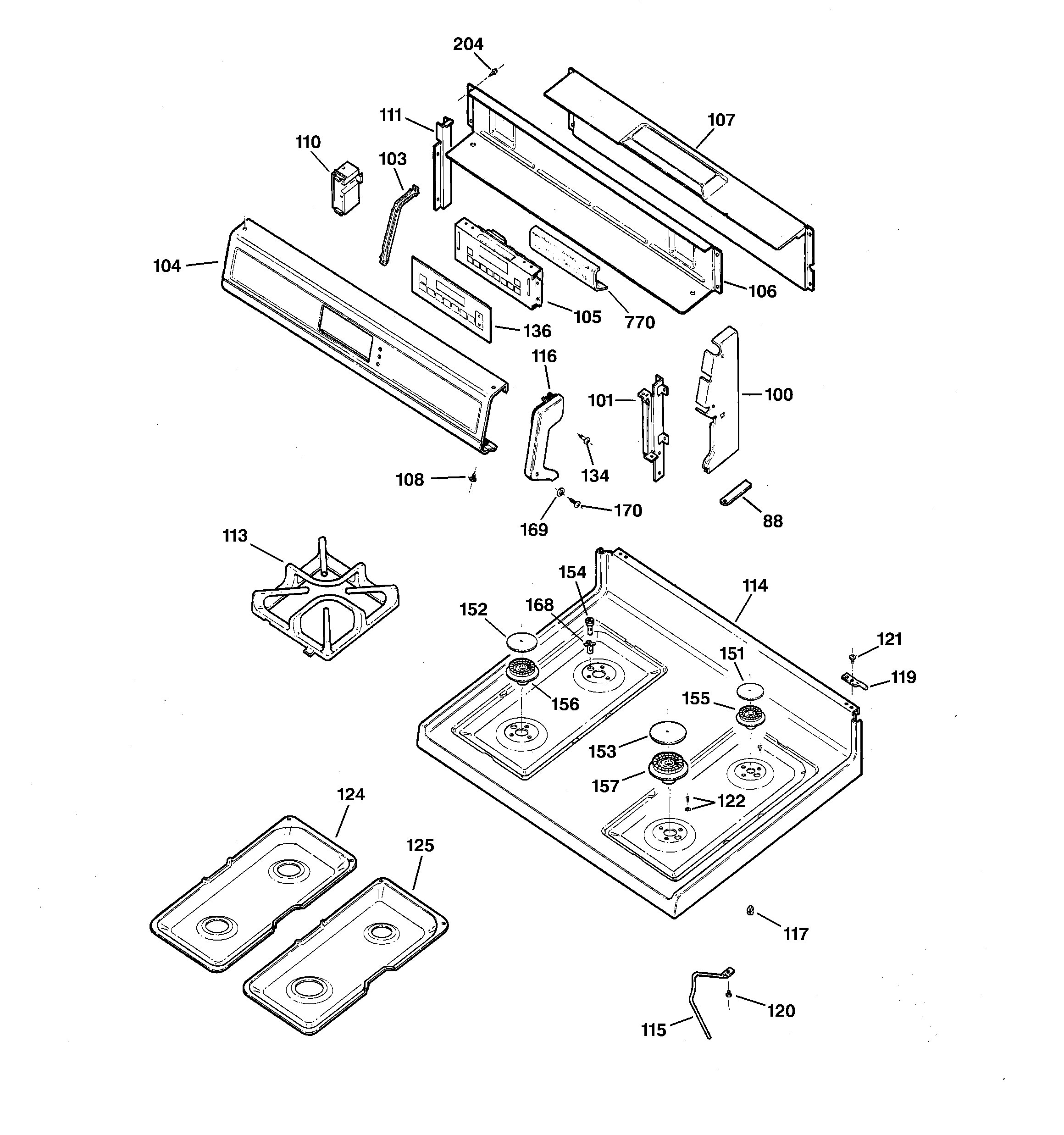 CONTROL PANEL & COOKTOP