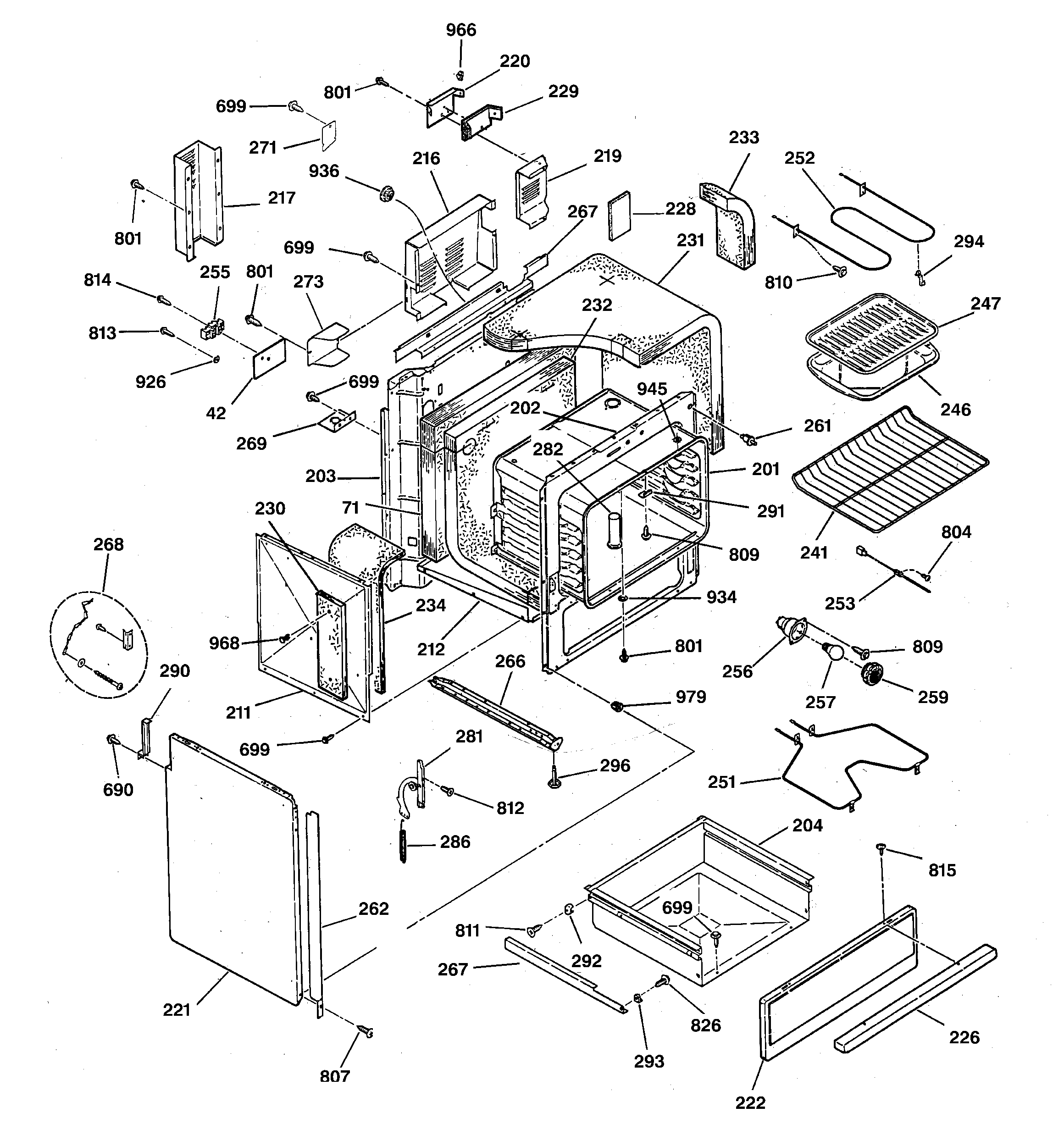 Body & drawer parts