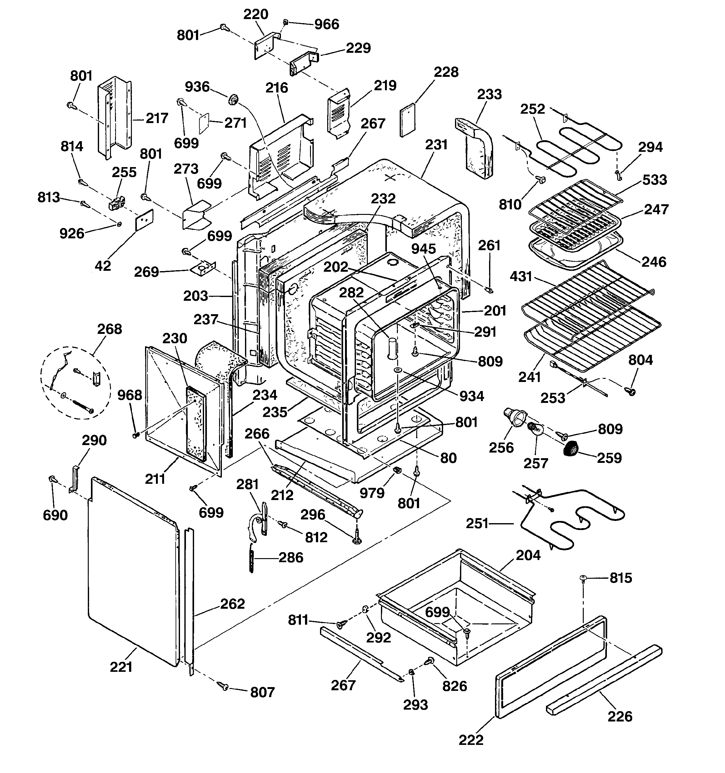 Body & drawer parts