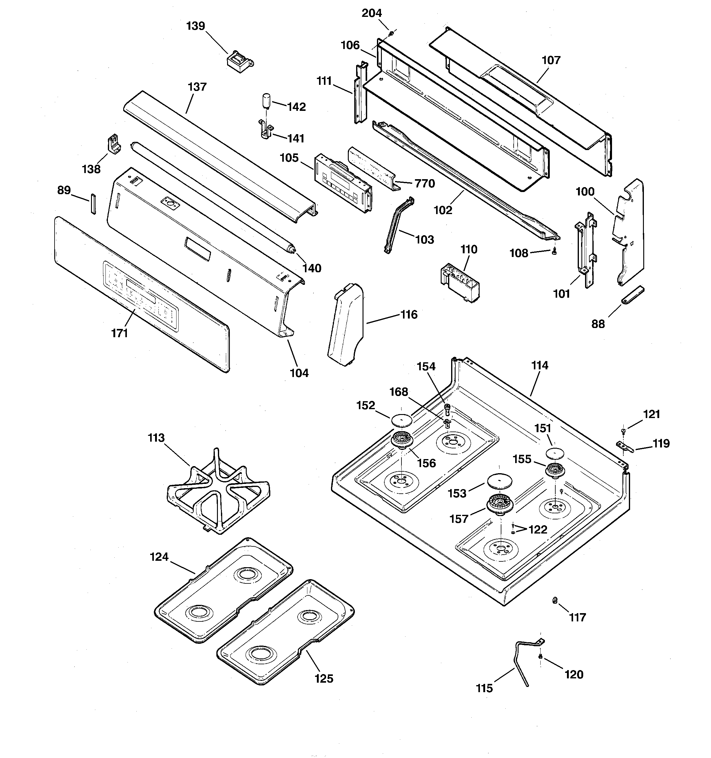 CONTROL PANEL & COOKTOP