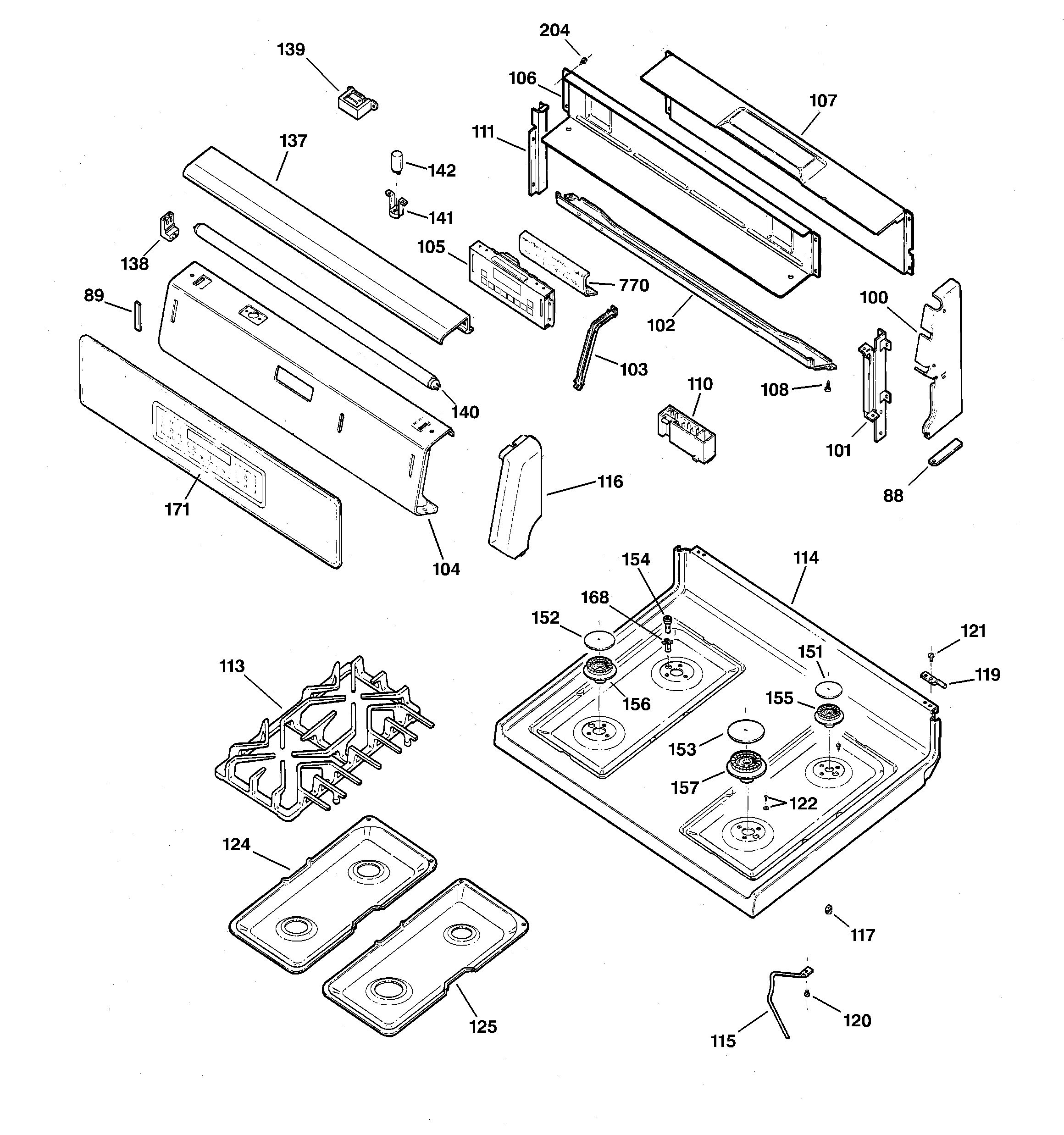 CONTROL PANEL & COOKTOP