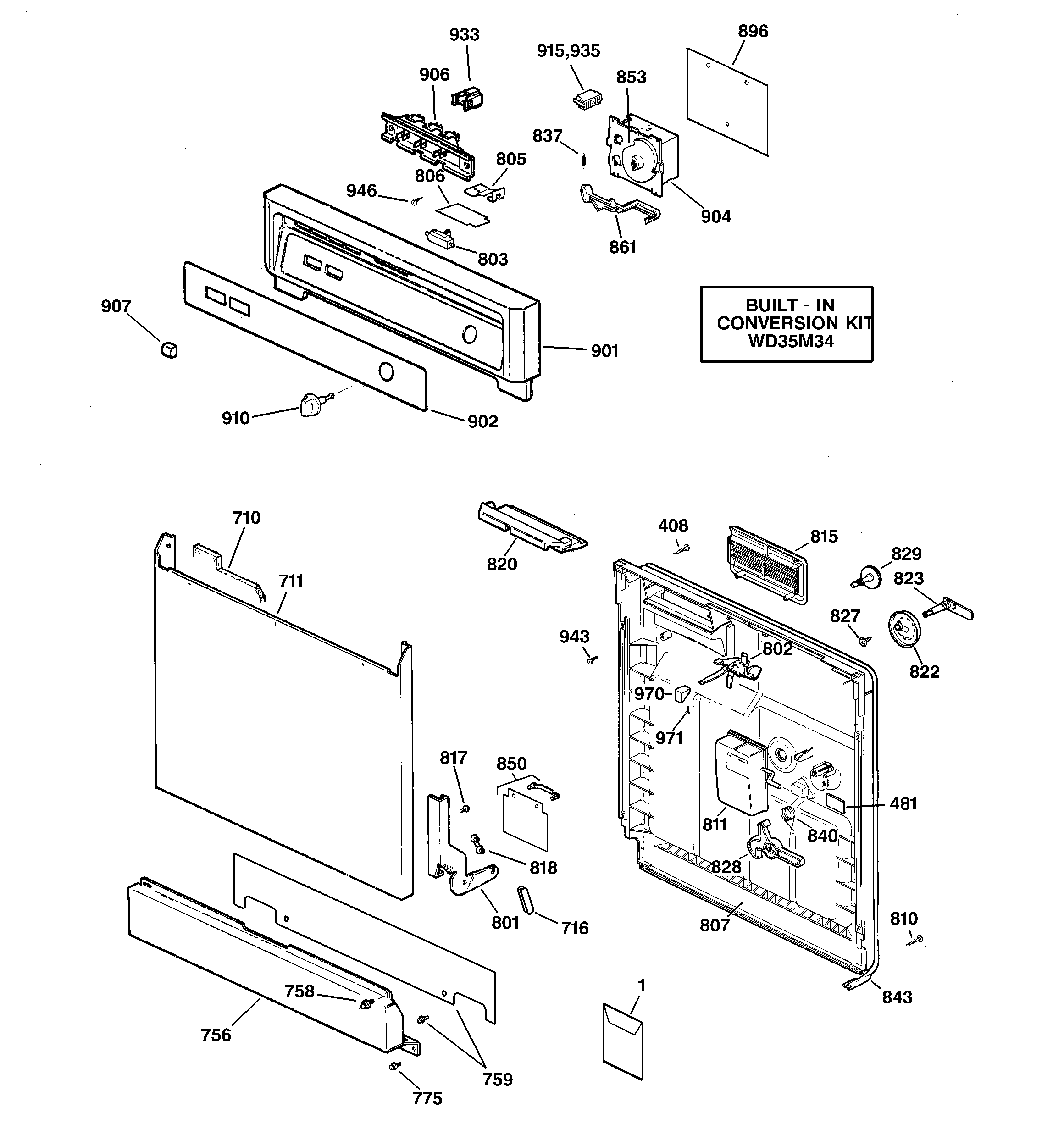 Escutcheon & door assembly