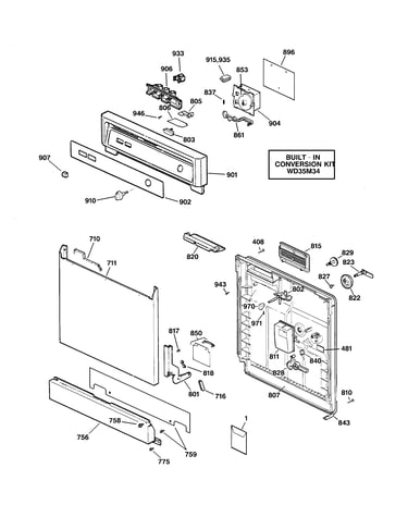 Escutcheon & door assembly