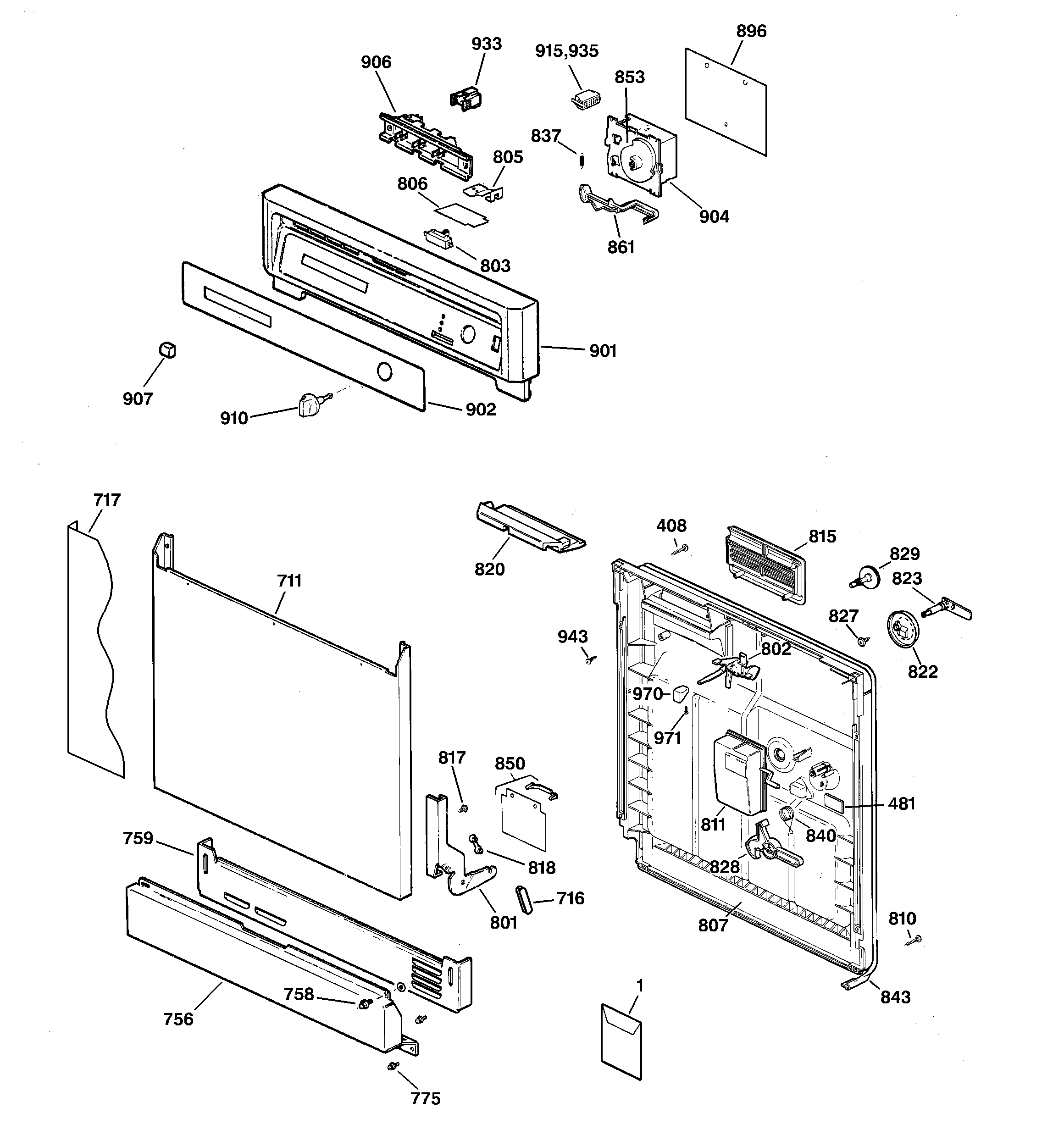 Escutcheon & door assembly