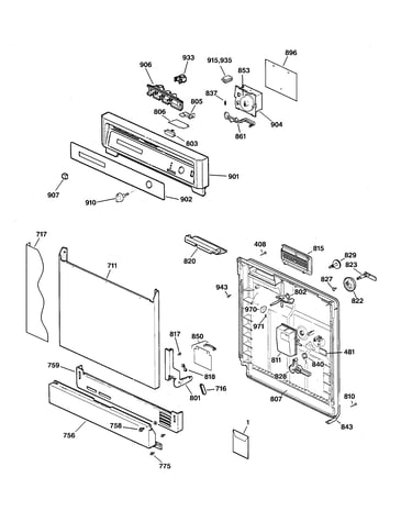 Escutcheon & door assembly