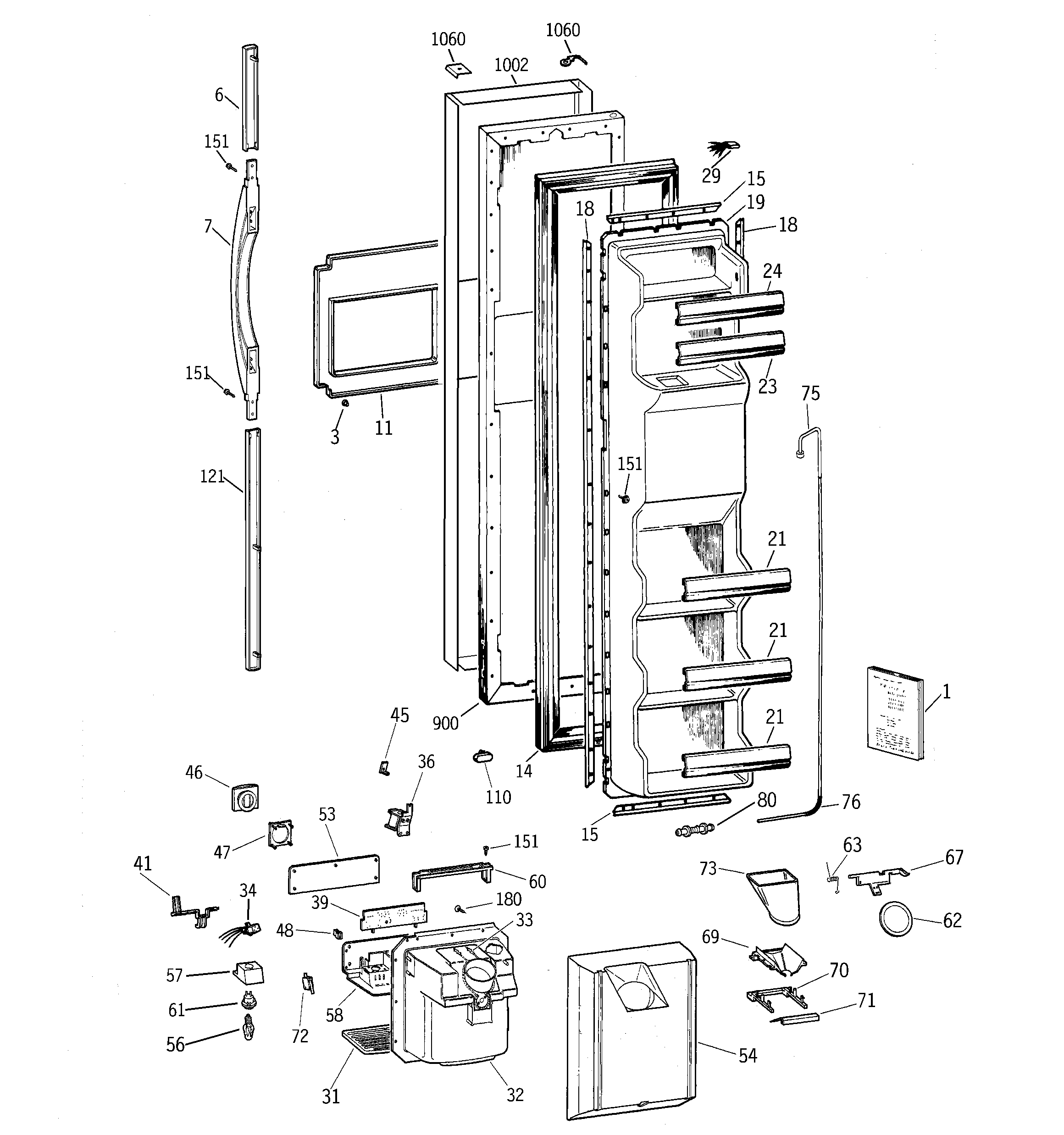 Freezer door