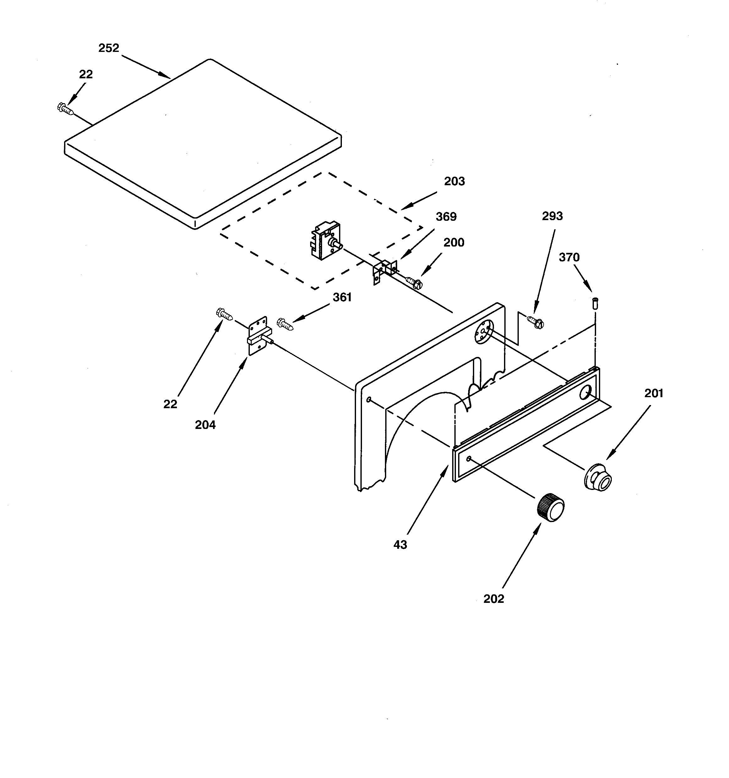 Top & control panel parts