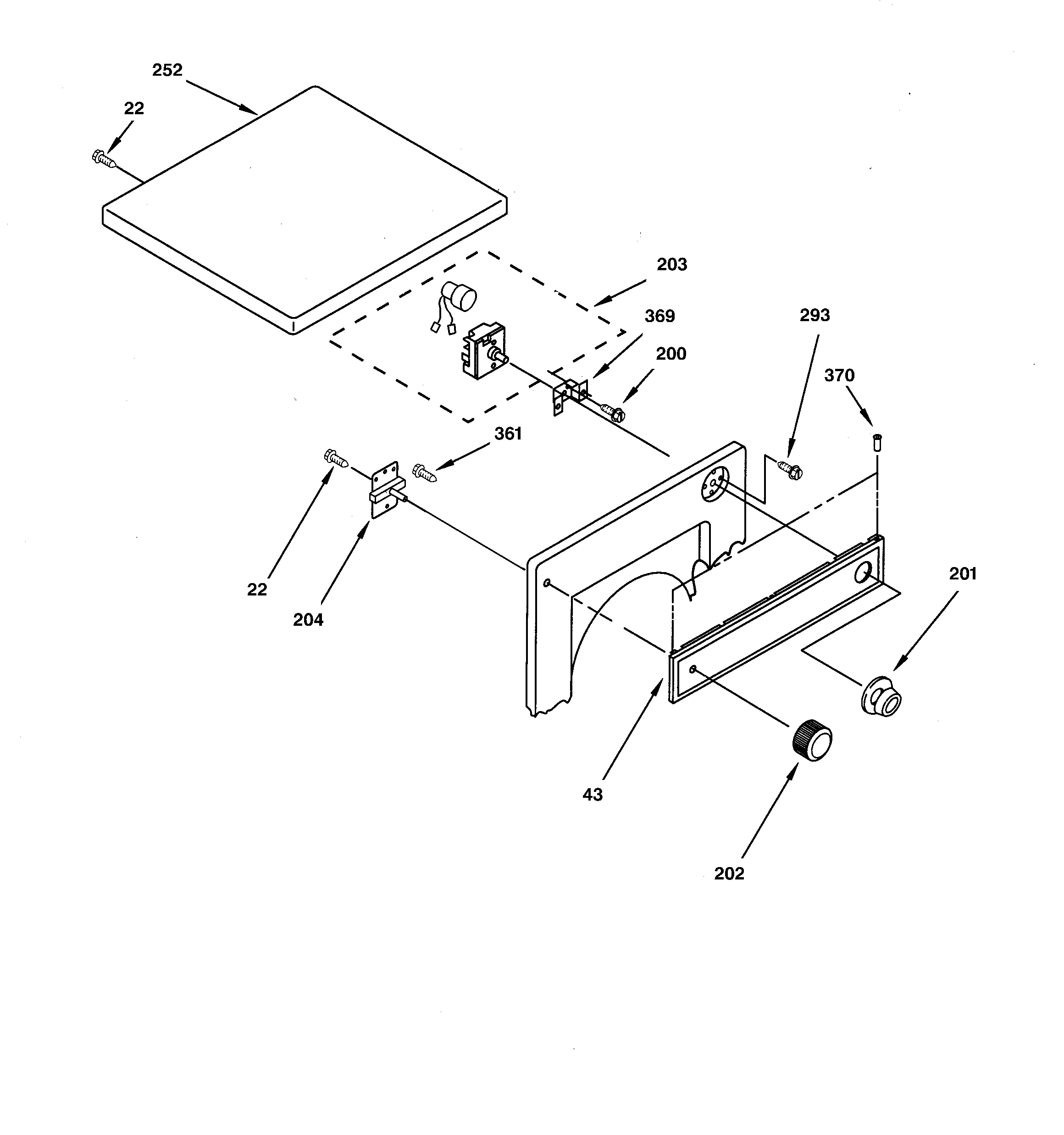 Top & control panel parts
