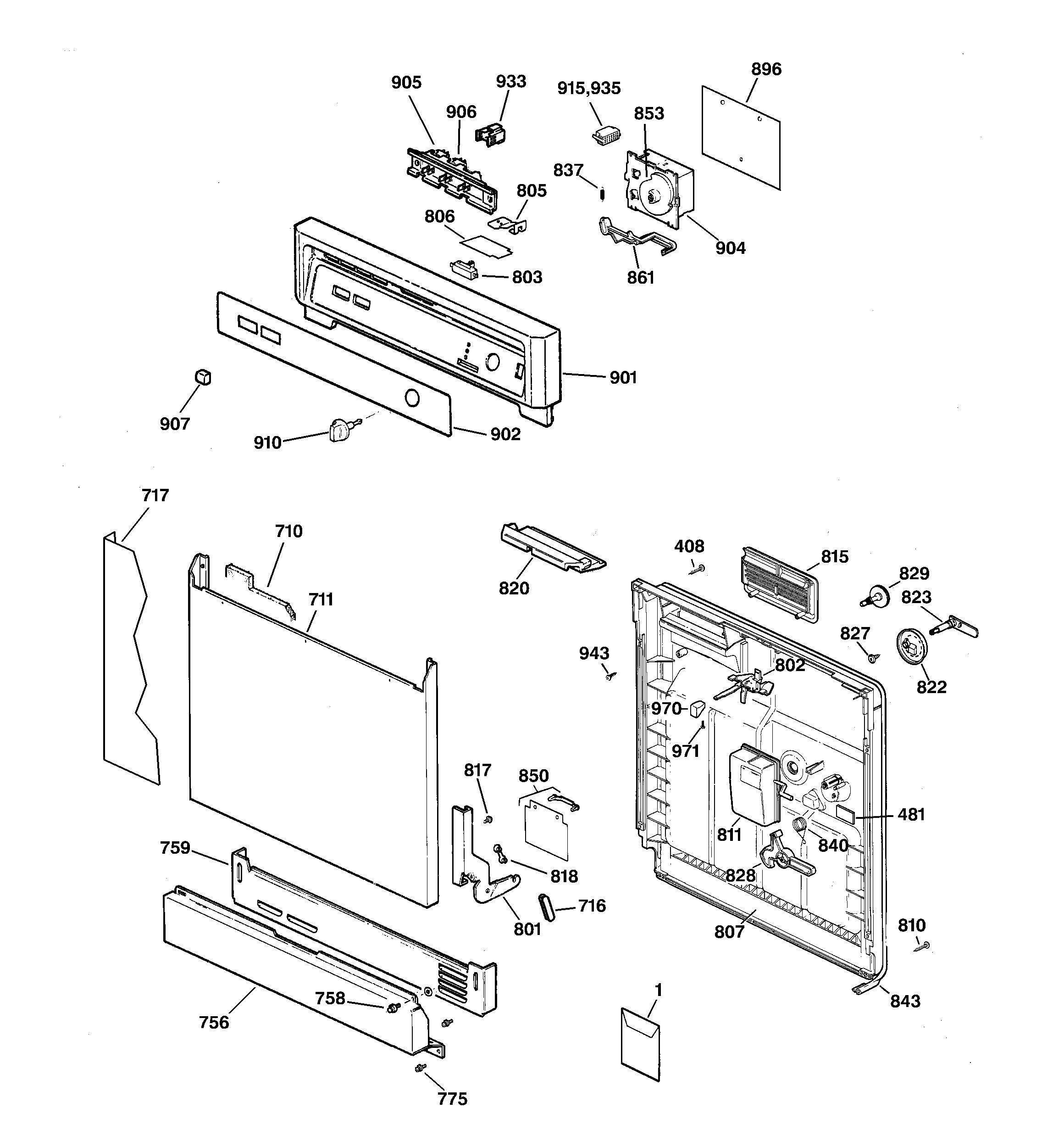 Escutcheon & door assembly