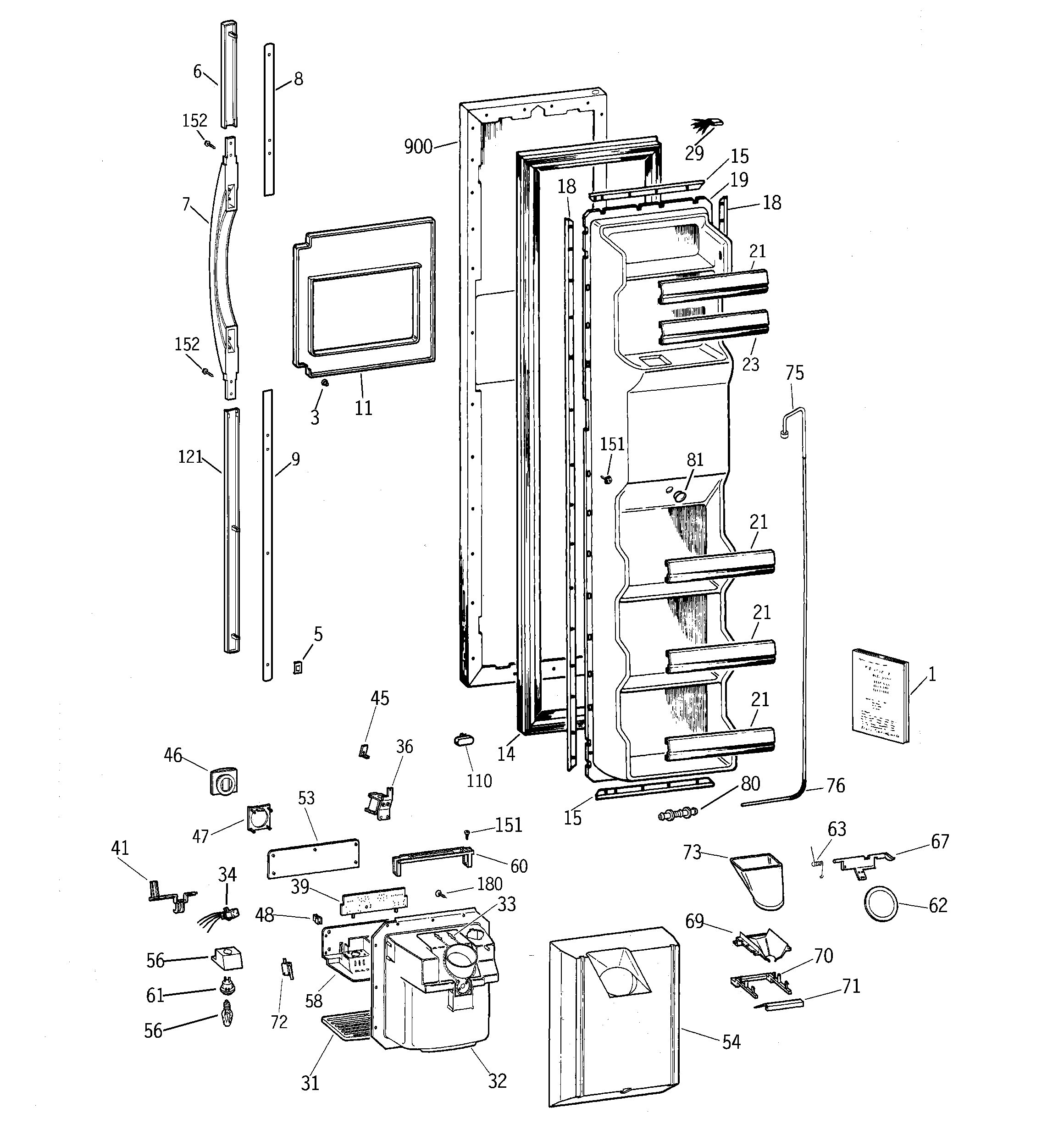Freezer door