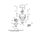 GE WCXR1070TBWW suspension, pump & drive components diagram