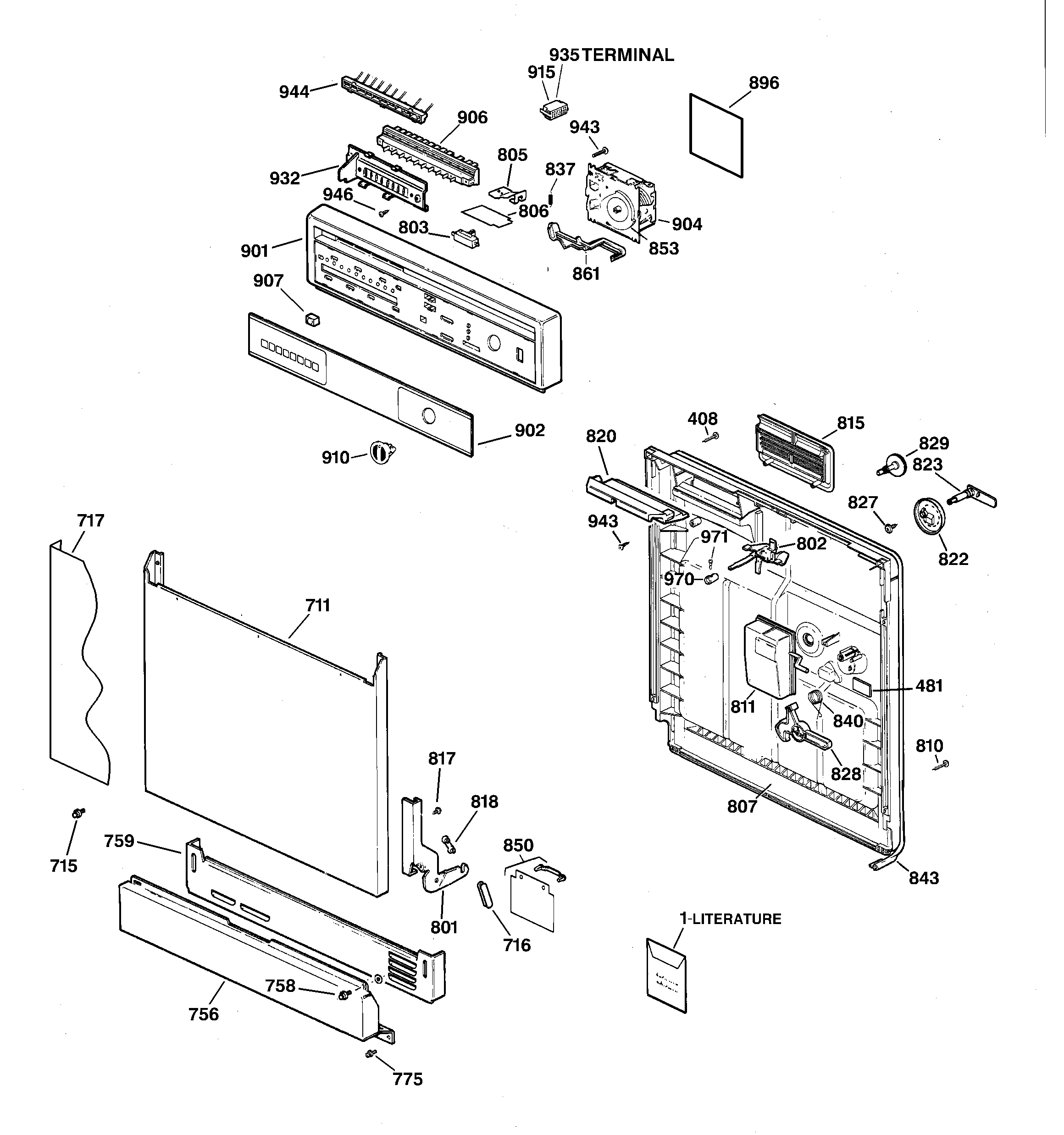 Escutcheon & door assembly