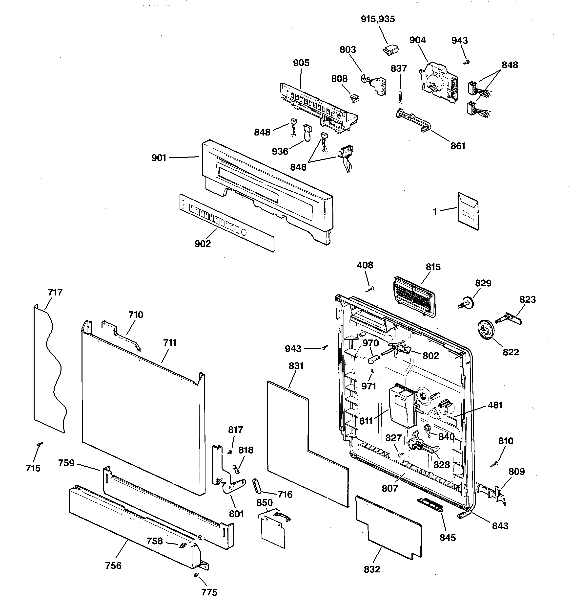 Escutcheon & door assembly