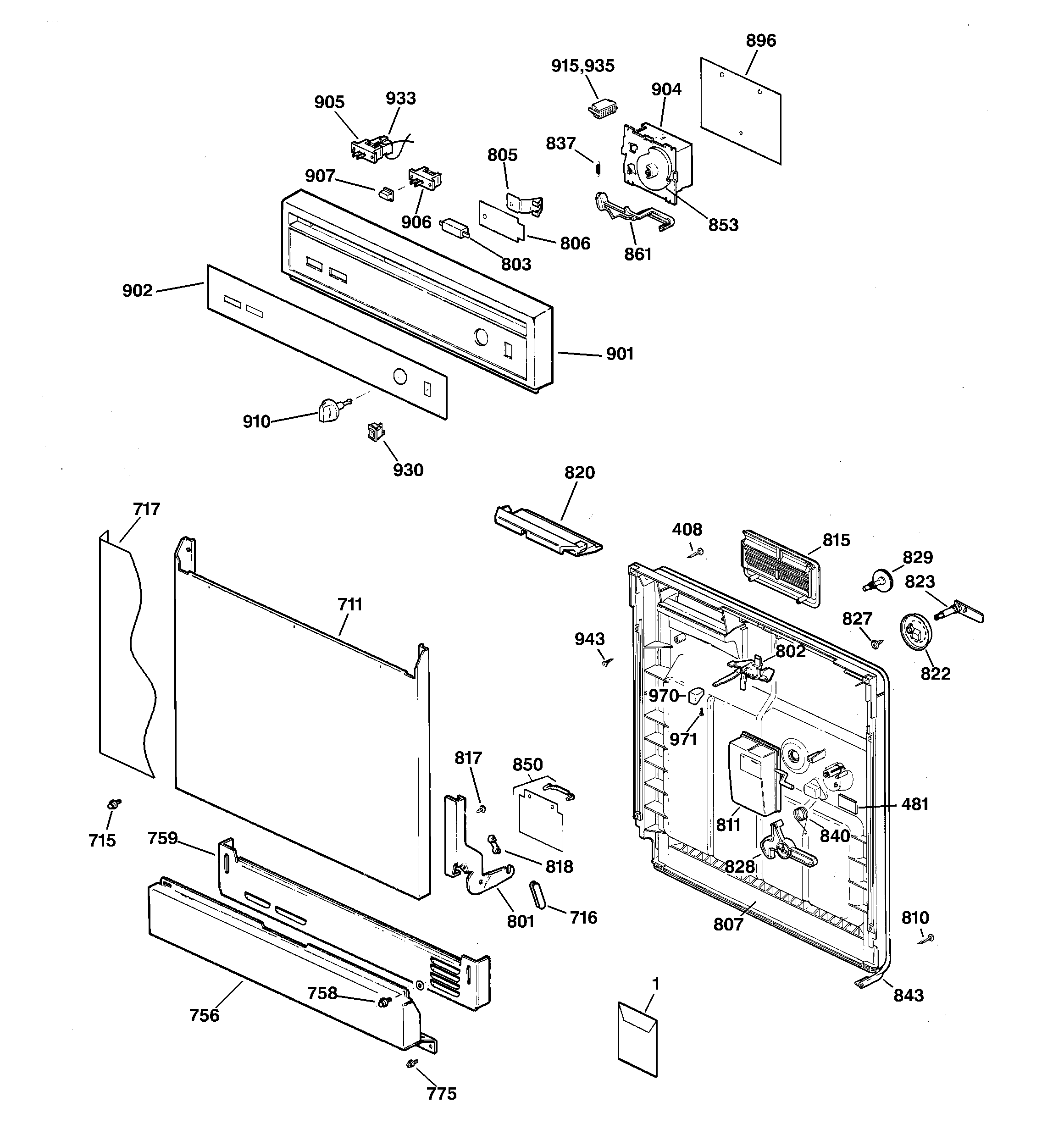 Escutcheon & door assembly