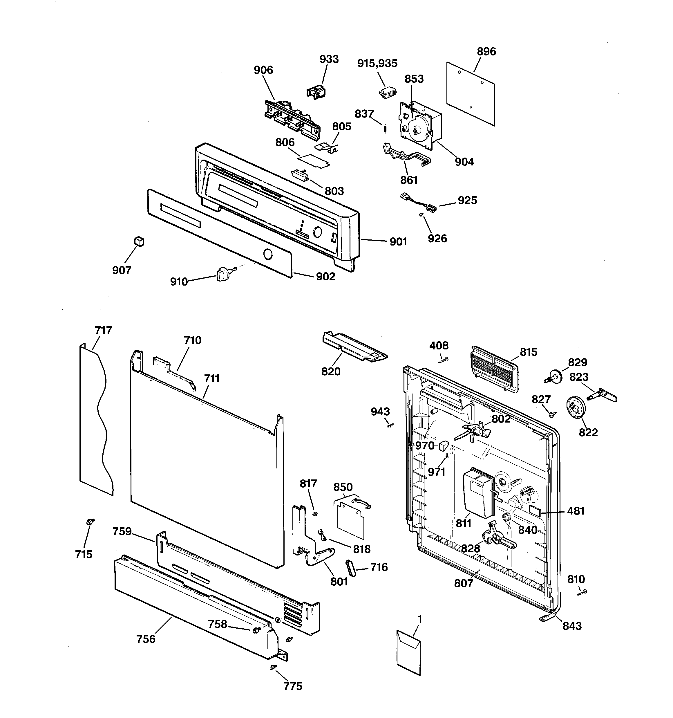 Escutcheon & door assembly