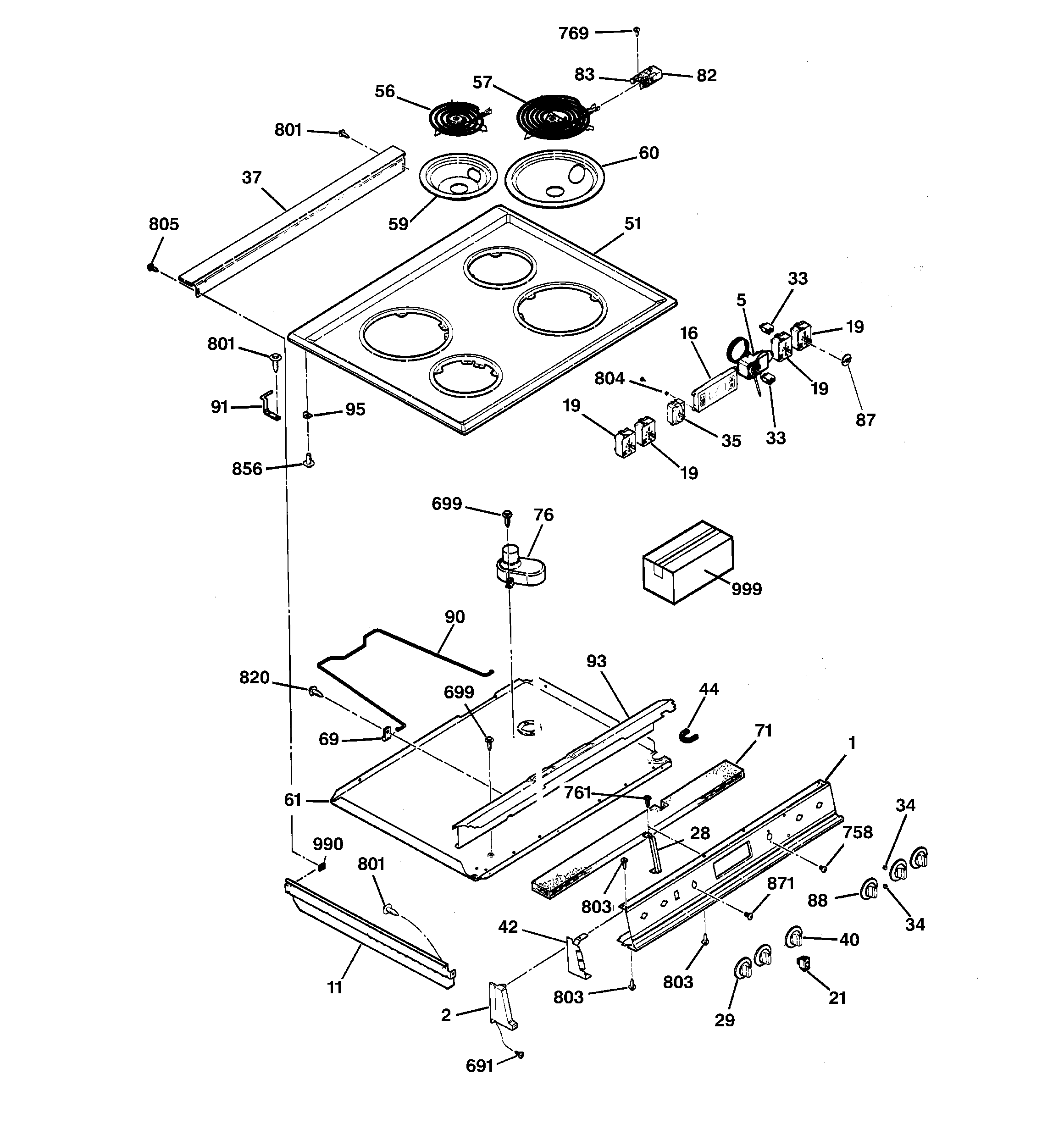 CONTROL PANEL & COOKTOP