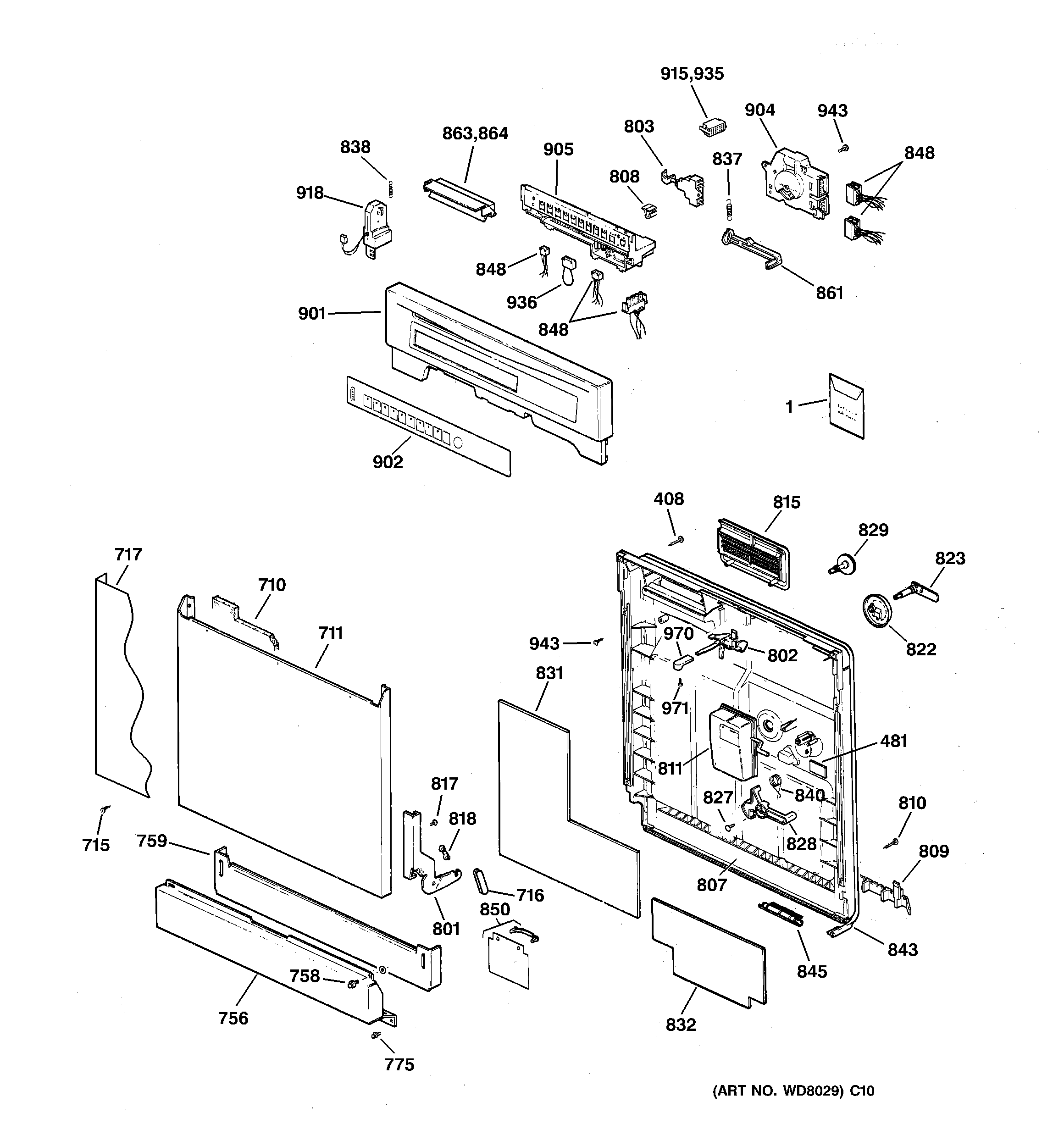 Escutcheon & door assembly
