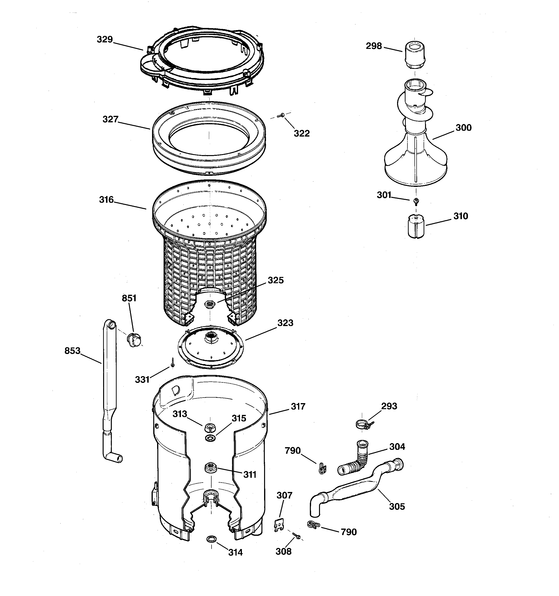 TUB, BASKET & AGITATOR