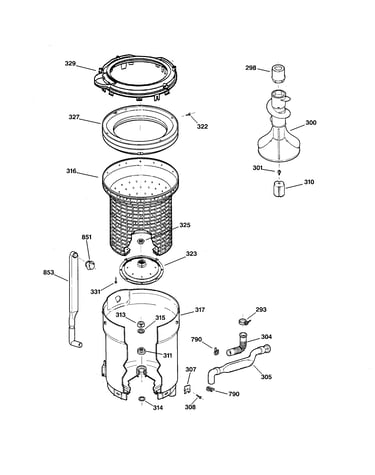 Tub, basket & agitator