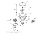 GE WJSR2080V3WW suspension, pump & drive components diagram