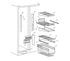 GE TFK30PFBGAA freezer shelves diagram