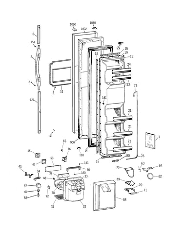 Freezer door