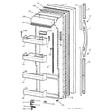 GE TPX21PRBGAA fresh food door diagram