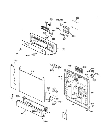 Escutcheon & door assembly