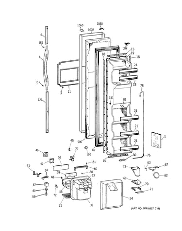 Freezer door