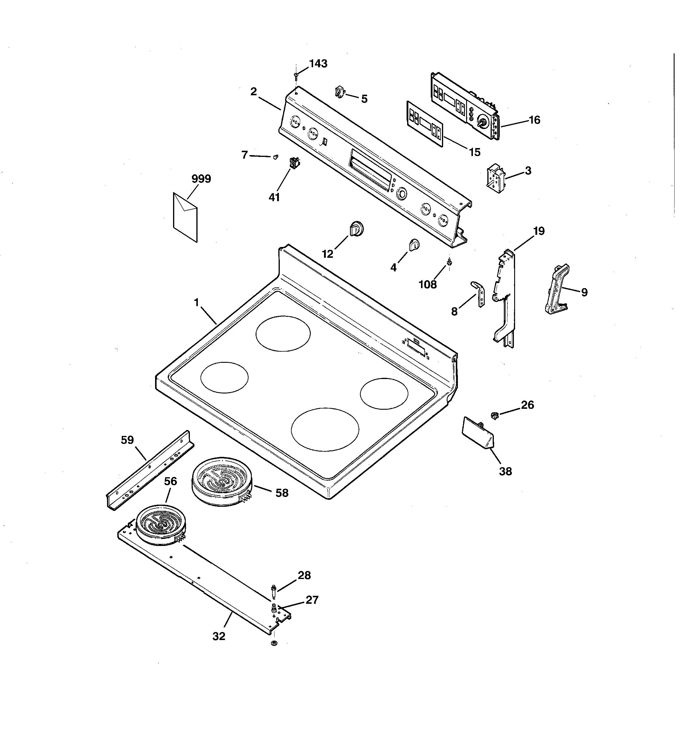 CONTROL PANEL & COOKTOP