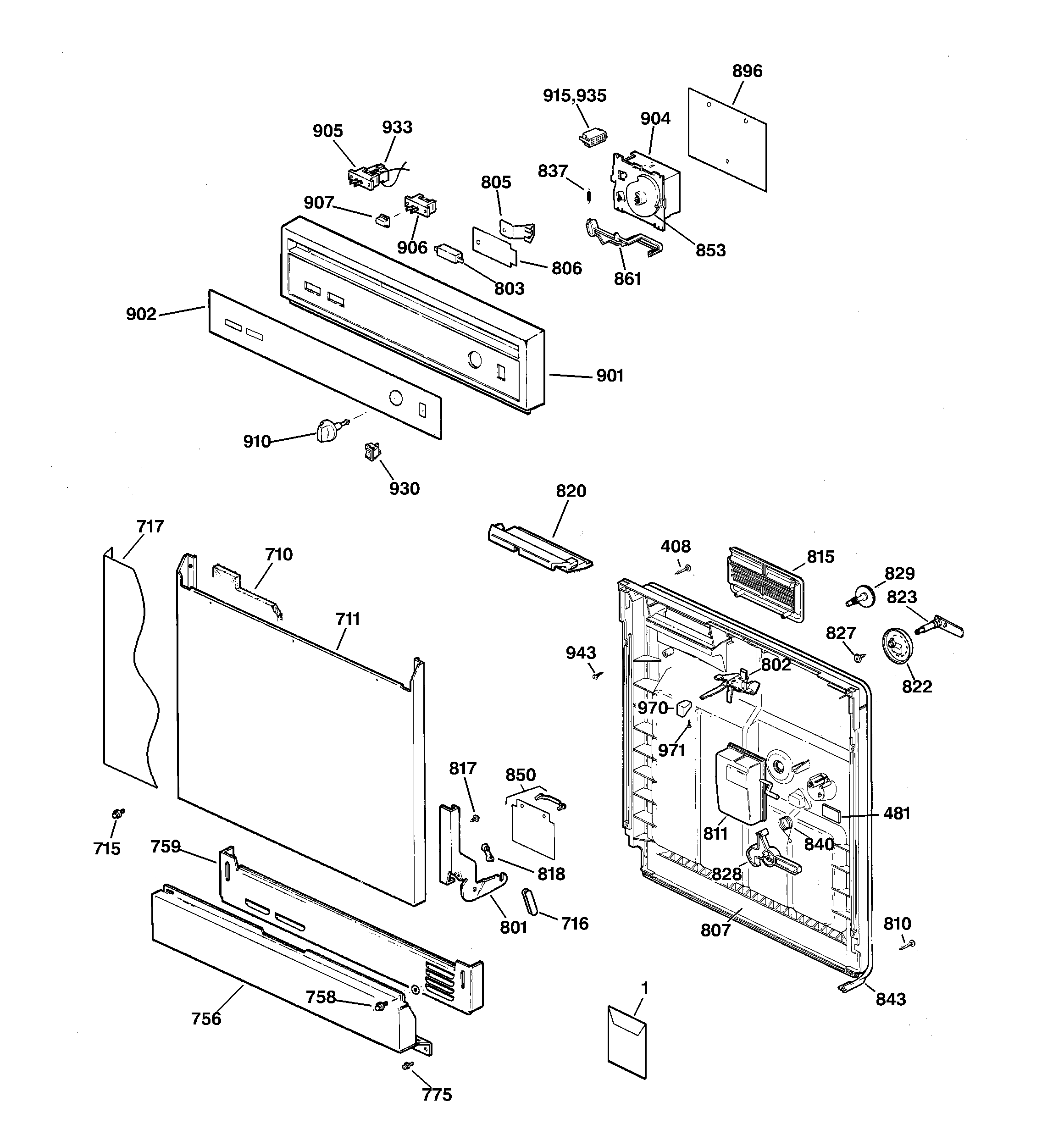 Escutcheon & door assembly