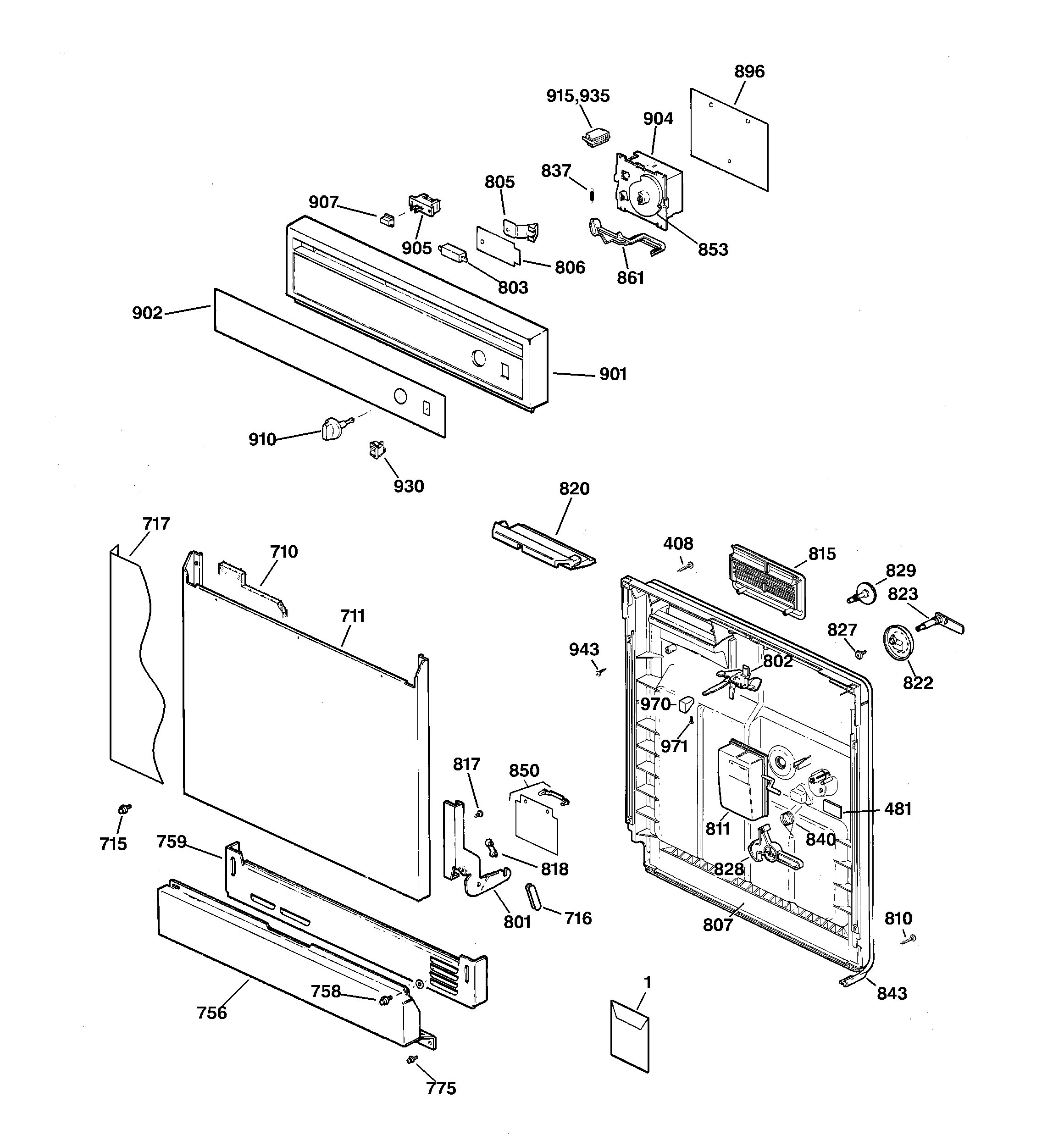 Escutcheon & door assembly