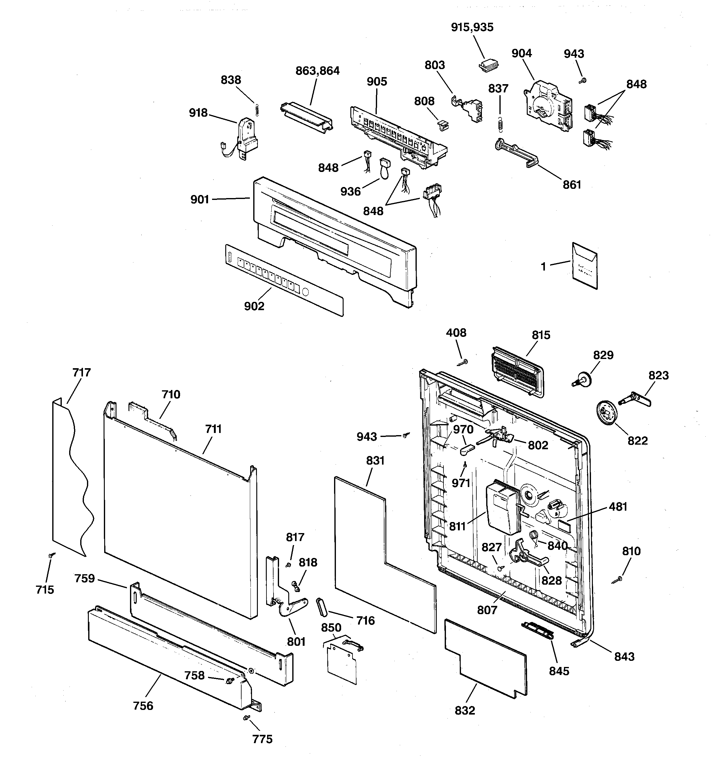 Escutcheon & door assembly
