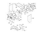 GE WSM2780WAWWW dryer cabinet, drum & heater diagram
