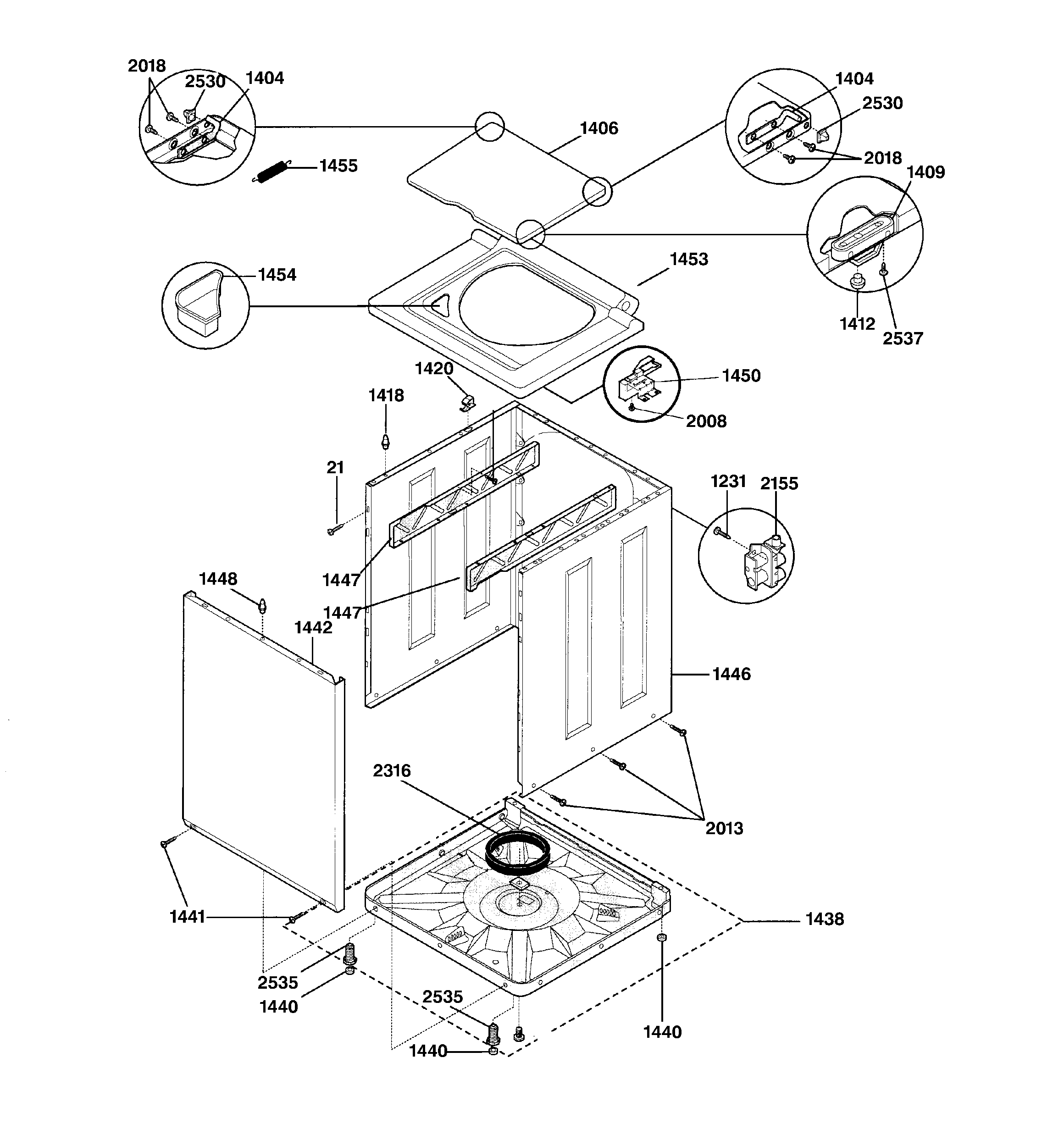 WASHER CABINET & TOP