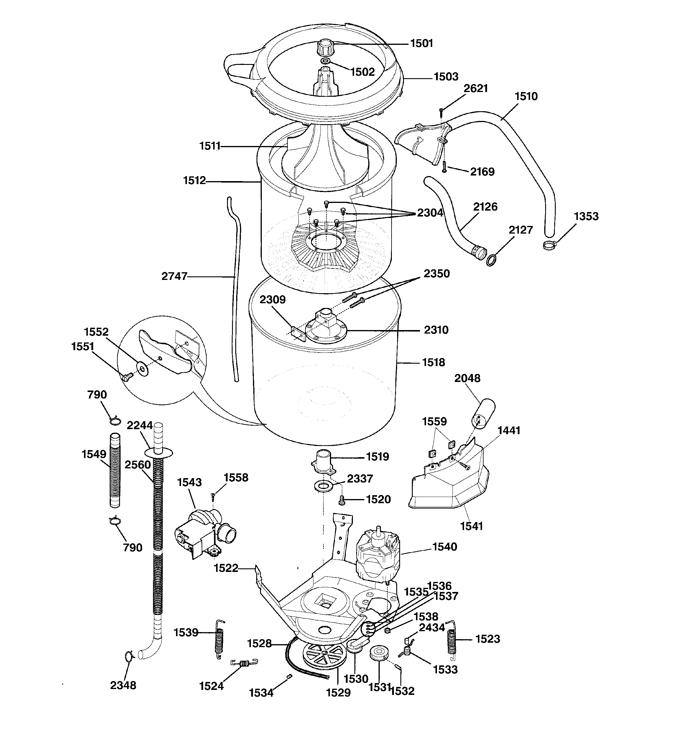 WASHER MOTOR & TUB